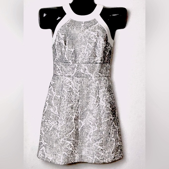 Banana Republic Gray and White Patterned Mini Dress NWOT - Picture 1 of 15